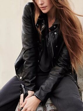 Free People We The Free Fenix Vegan suede moto jacket